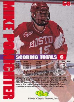 1994-95 Classic #58 Mike Pomichter Back