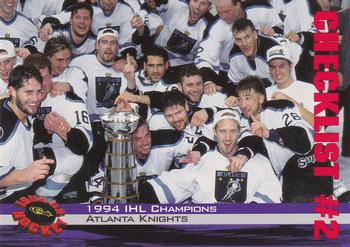 1994-95 Classic #74 1994 IHL Champions: Atlanta Knights Front