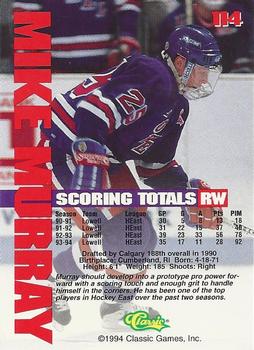 1994-95 Classic #114 Mike Murray Back