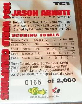 1994-95 Classic #TC1 Jason Arnott Back