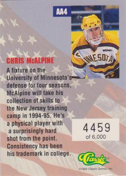 1994-95 Classic - All-Americans #AA4 Chris McAlpine  Back