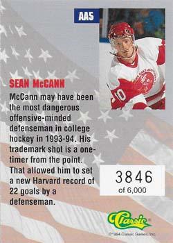 1994-95 Classic - All-Americans #AA5 Sean McCann  Back