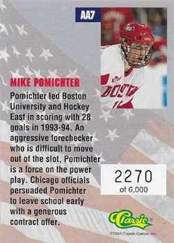 1994-95 Classic - All-Americans #AA7 Mike Pomichter  Back
