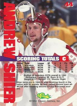 1994-95 Classic - Gold #44 Andrew Shier  Back