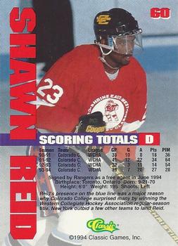 1994-95 Classic - Gold #60 Shawn Reid  Back
