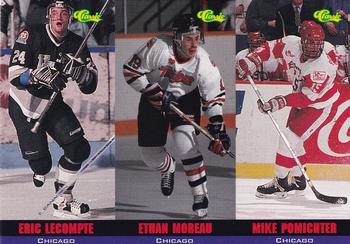 1994-95 Classic - Tri-Cards #T13 / T14 / T15 Eric Lecompte / Ethan Moreau / Mike Pomichter Front