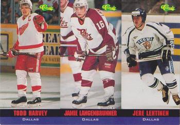 1994-95 Classic - Tri-Cards #T16 / T17 / T18 Todd Harvey / Jamie Langenbrunner / Jere Lehtinen Front