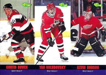 1994-95 Classic - Tri-Cards #T19 / T20 / T21 Curtis Bowen / Yan Golubovsky / Kevin Hodson Front
