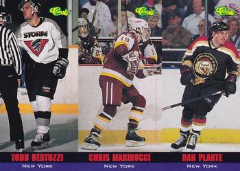 1994-95 Classic - Tri-Cards #T40 / T41 / T42 Todd Bertuzzi / Chris Marinucci / Dan Plante Front