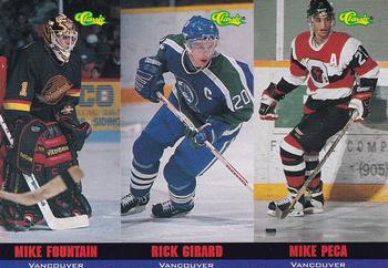 1994-95 Classic - Tri-Cards #T70 / T71 / T72 Mike Fountain / Rick Girard / Mike Peca Front