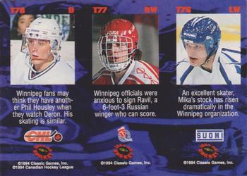 1994-95 Classic - Tri-Cards #T76 / T77 / T78 Mika Alatalo / Ravil Gusmanov / Deron Quint Back