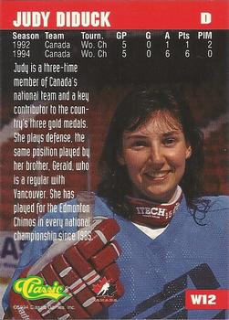 1994-95 Classic - Women of Hockey #W12 Judy Diduck Back