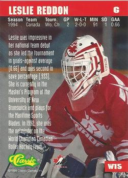 1994-95 Classic - Women of Hockey #W15 Lesley Reddon Back