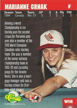 1994-95 Classic - Women of Hockey #W16 Marianne Grnak Back