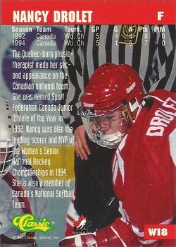 1994-95 Classic - Women of Hockey #W18 Nancy Drolet Back