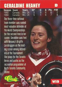 1994-95 Classic - Women of Hockey #W19 Geraldine Heaney Back