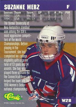 1994-95 Classic - Women of Hockey #W28 Suzanne Merz Back