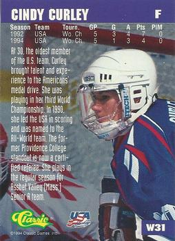 1994-95 Classic - Women of Hockey #W31 Cindy Curley Back