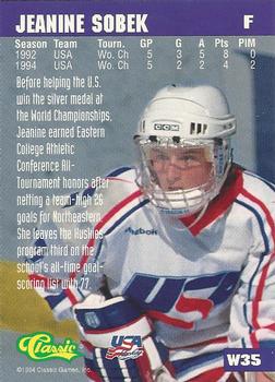 1994-95 Classic - Women of Hockey #W35 Jeanine Sobek Back