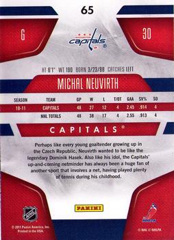 2011-12 Panini Certified #65 Michal Neuvirth Back