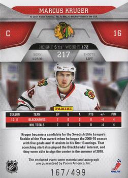 2011-12 Panini Certified #217 Marcus Kruger Back
