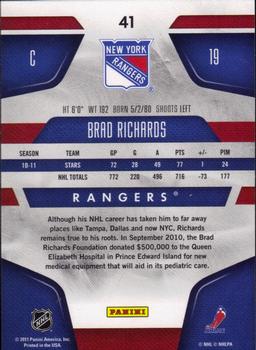 2011-12 Panini Certified #41 Brad Richards Back