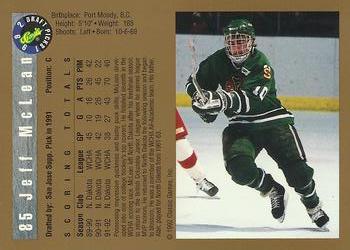 1992 Classic Draft Picks #85 Jeff McLean Back