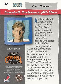1992-93 Upper Deck All-Star Locker Series #32 Gary Roberts Back