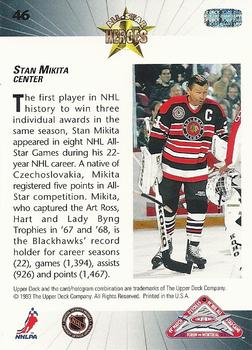 1992-93 Upper Deck All-Star Locker Series #46 Stan Mikita Back