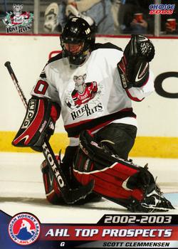 2002-03 Choice AHL Top Prospects #7 Scott Clemmensen Front
