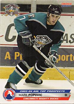 2003-04 Choice AHL Top Prospects #29 Mark Popovic Front