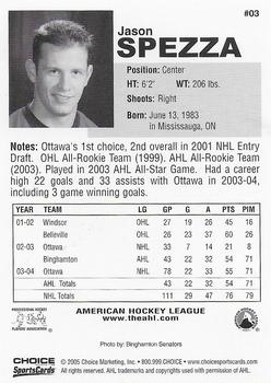 2004-05 Choice AHL Future Stars #03 Jason Spezza Back