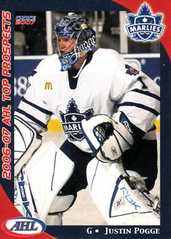 2006-07 Choice AHL Top Prospects #45 Justin Pogge Front