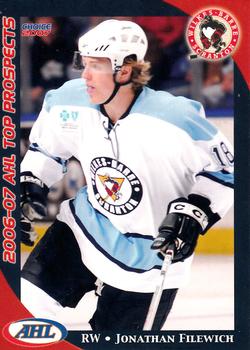 2006-07 Choice AHL Top Prospects #46 Jonathan Filewich Front