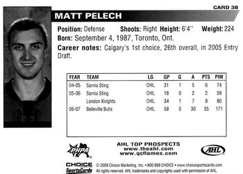 2007-08 Choice AHL Top Prospects #38 Matt Pelech Back