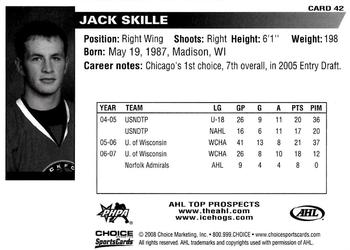 2007-08 Choice AHL Top Prospects #42 Jack Skille Back