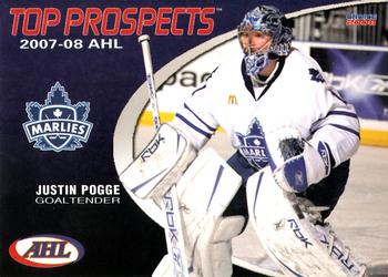 2007-08 Choice AHL Top Prospects #47 Justin Pogge Front