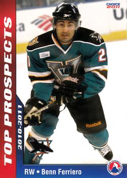 2010-11 Choice AHL Top Prospects #15 Benn Ferriero Front