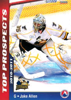2010-11 Choice AHL Top Prospects #2 Jake Allen Front