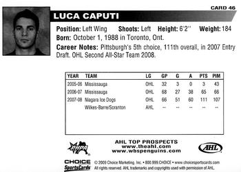 2008-09 Choice AHL Top Prospects #46 Luca Caputi Back