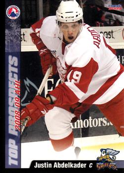 2008-09 Choice AHL Top Prospects #7 Justin Abdelkader Front
