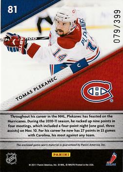 2011-12 Panini Certified - Fabric of the Game #81 Tomas Plekanec Back
