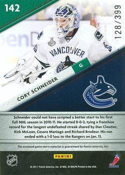 2011-12 Panini Certified - Fabric of the Game #142 Cory Schneider Back