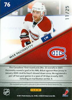2011-12 Panini Certified - Fabric of the Game #76 Max Pacioretty Back