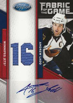 2011-12 Panini Certified - Fabric of the Game Jersey Number Autographs #6 Andrew Ladd Front