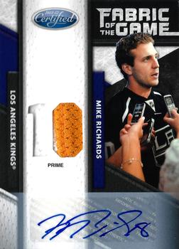 2011-12 Panini Certified - Fabric of the Game Jersey Number Autographs Prime #105 Mike Richards Front