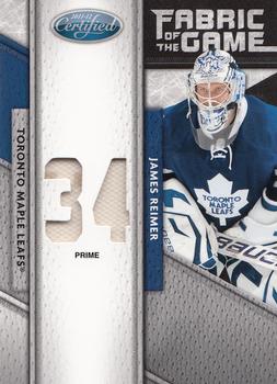 2011-12 Panini Certified - Fabric of the Game Jersey Number Prime #137 James Reimer Front
