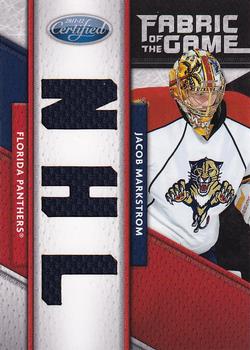 2011-12 Panini Certified - Fabric of the Game NHL Die Cut #62 Jacob Markstrom Front