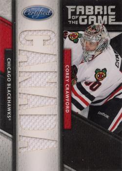 2011-12 Panini Certified - Fabric of the Game National Die Cut #34 Corey Crawford Front