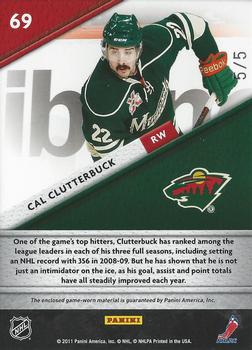 2011-12 Panini Certified - Fabric of the Game National Die Cut Prime #69 Cal Clutterbuck Back